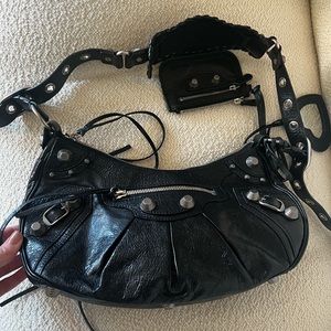 Balenciaga Cagole studded texture leather bag
